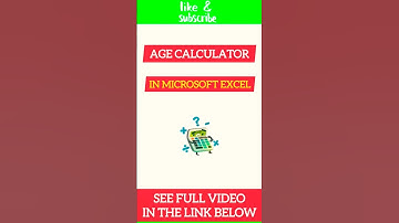 Excel Age Calculator #shorts