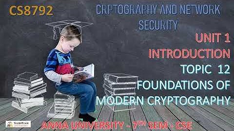 CS8792 - CNS -  UNIT 1 - TOPIC 12 - FOUNDATIONS OF MODERN CRYPTOGRAPHY IN TAMIL BY ABISHA
