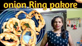 onion ring pakode crispy onion rings pakoda recipe प्याज़ के स्वादिष्ट पकोड़े