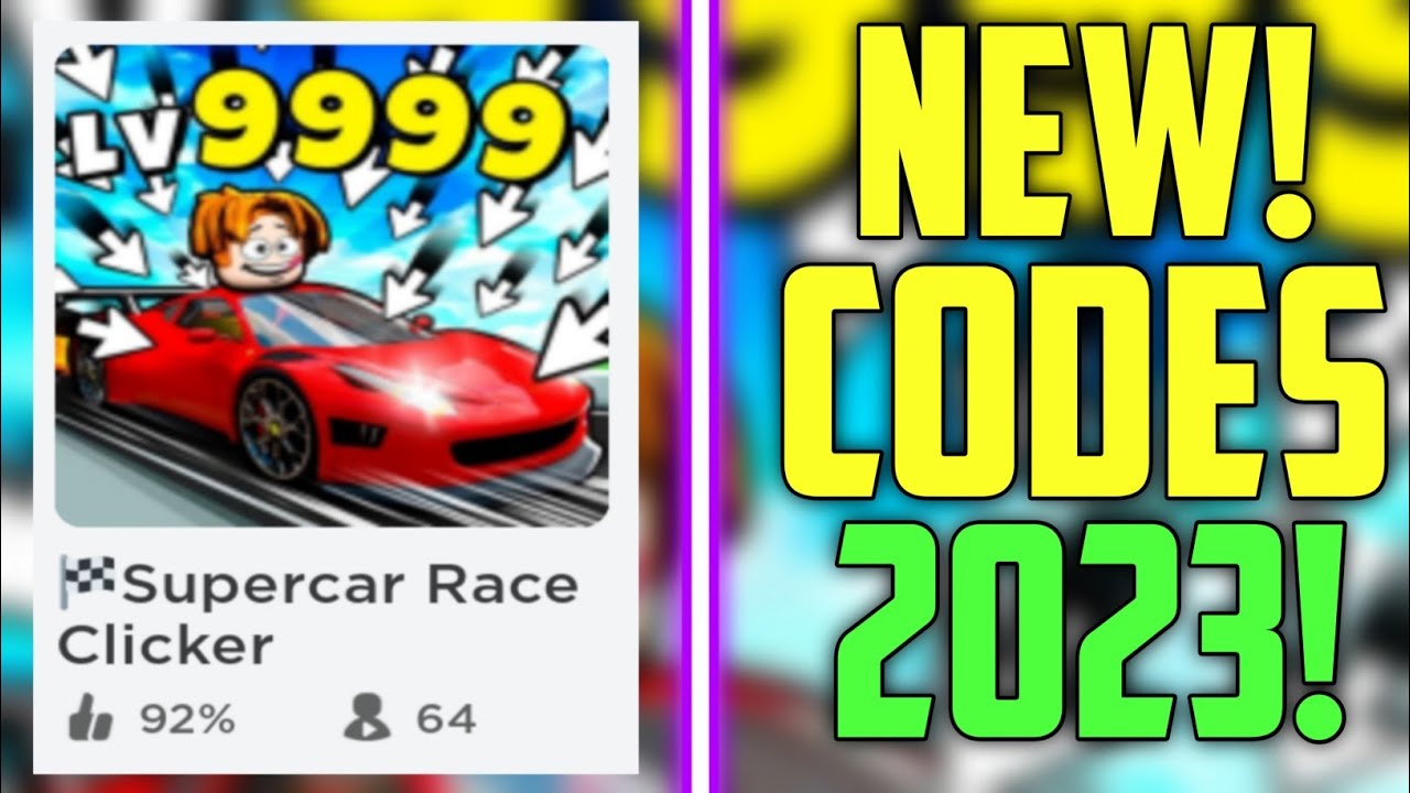 Supercar Race Clicker Codes - Roblox - December 2023 