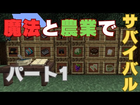 【マイクラ】やらかした第一話　魔法と農業でサバイバル　パート1