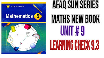 Afaq Sun Series Maths Class 5|Unit 9 Data Handling Learning Check 9.3| MathsTacticsAcademy