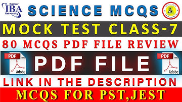 Mock Test Class 7 PDF Review I PDF File I PDF Link in the Description I 80 MCQs PDF File I