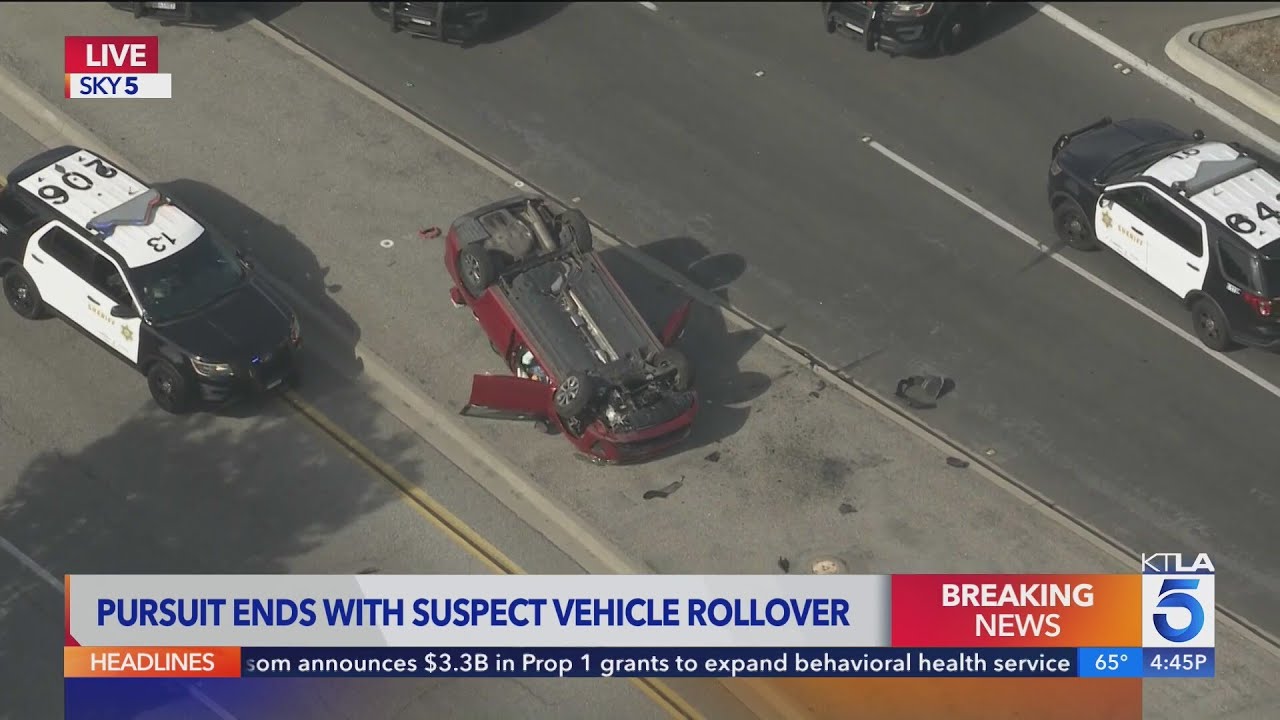 Pursuit suspect crashes, rams deputy car into Carson home - YouTube