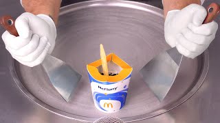 How To Make Oreo Mcflurry To Ice Cream Rolls - Oddly Satisfying Ice Cream Hack Mcdonalds Food Asmr