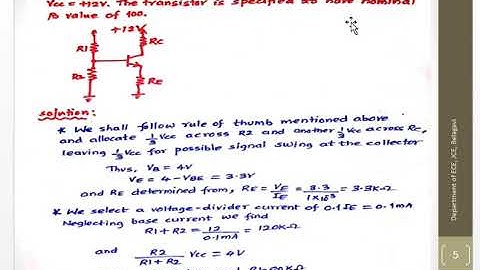 Module1:  Biasing in BJT Amplifiers, JCE/EC, V R Bagali