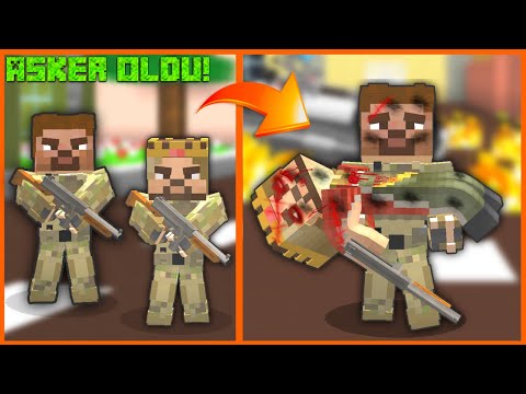 ARDA VE RÜZGAR ASKER OLDU, SAVAŞTA RÜZGAR VURULDU! 😢 -Minecraft