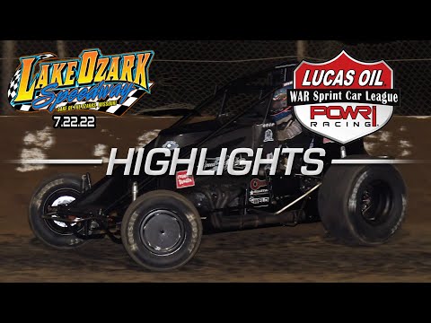 7.22.22 Lucas Oil POWRi WAR Sprint Car League Highlights | Lake Ozark Speedway