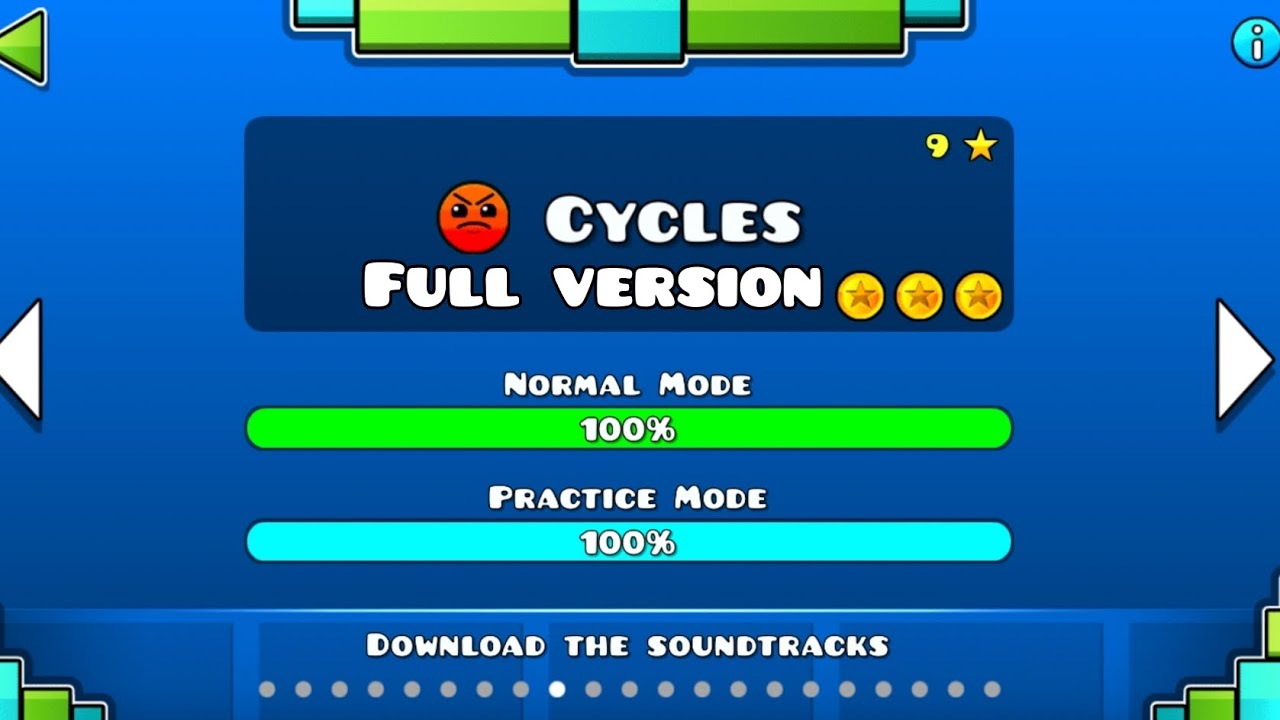Geometry dash - Cycles (Full version) /All coins - YouTube