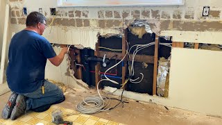 Kitchen Remodel Part 3 – Rough In Plumbing and Electrical, and Drywall Repairs