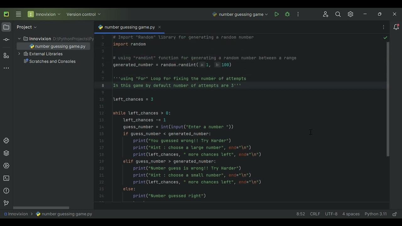 Number Guessing Game Using Python - YouTube