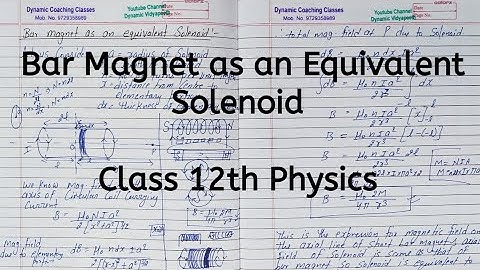 Bar Magnet as an Equivalent Solenoid, Chapter 5, Magnetism and Matter, Class 12 Physics