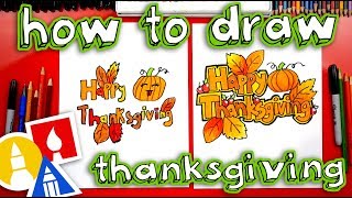 how to draw happy thanksgiving block letters