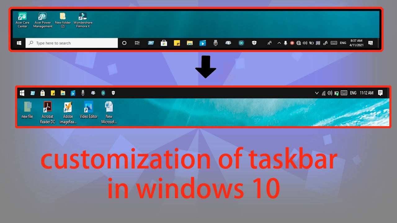 customization of task bar of windows 10 - YouTube