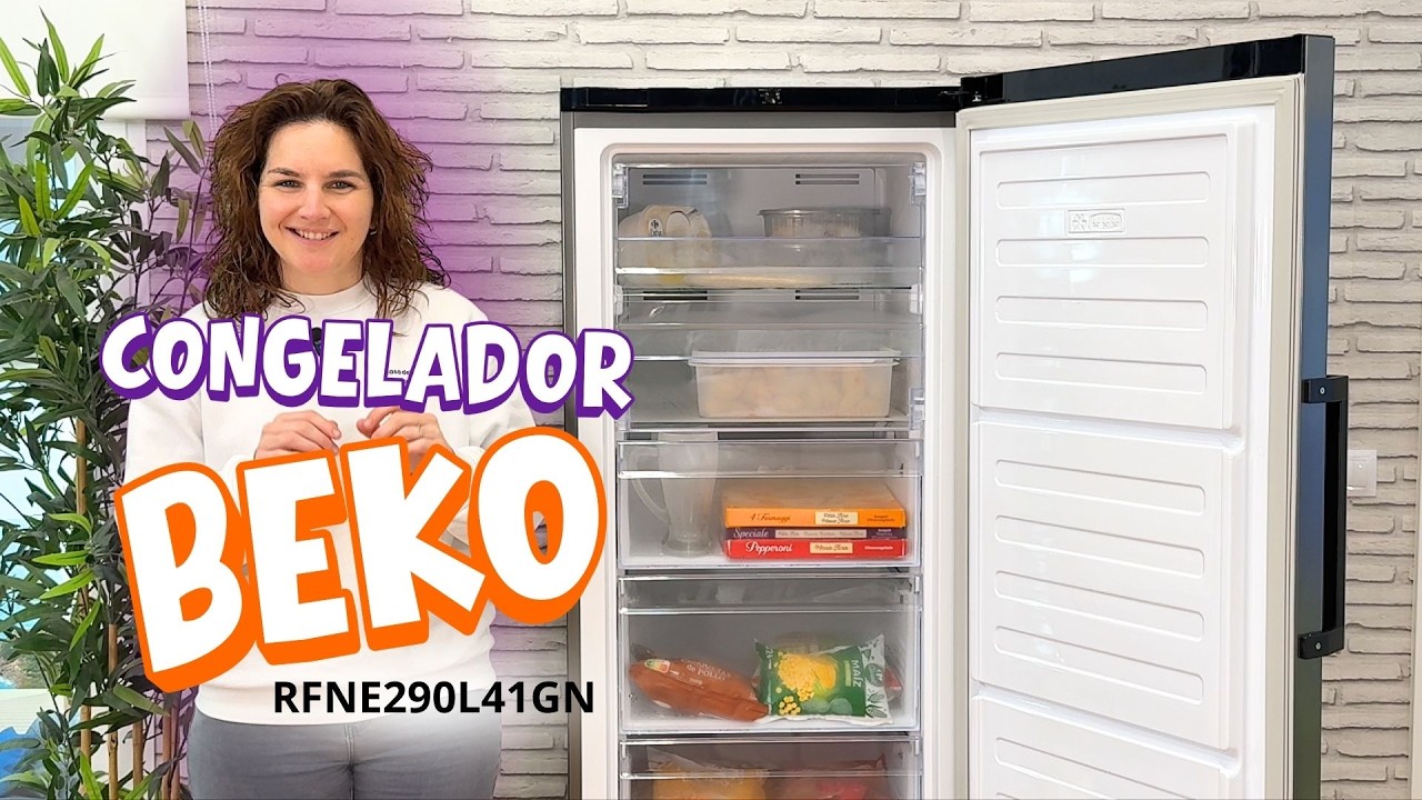 🧊 Beko RFNE290L41GN | Congelador vertical de 256 litros, 7 cajones y No Frost