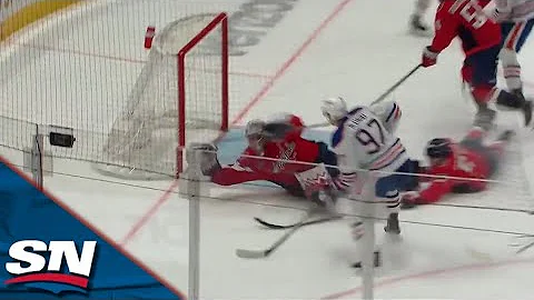 Charlie Lindgren Sells Out, Makes Diving Save To Rob Connor McDavid