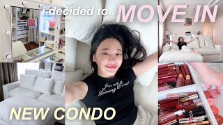 MOVE IN VLOG 🗝️ | new journey 💬, ย้ายคอนโดใหม่🛌, mini room tour 💫 | Beamsareeda