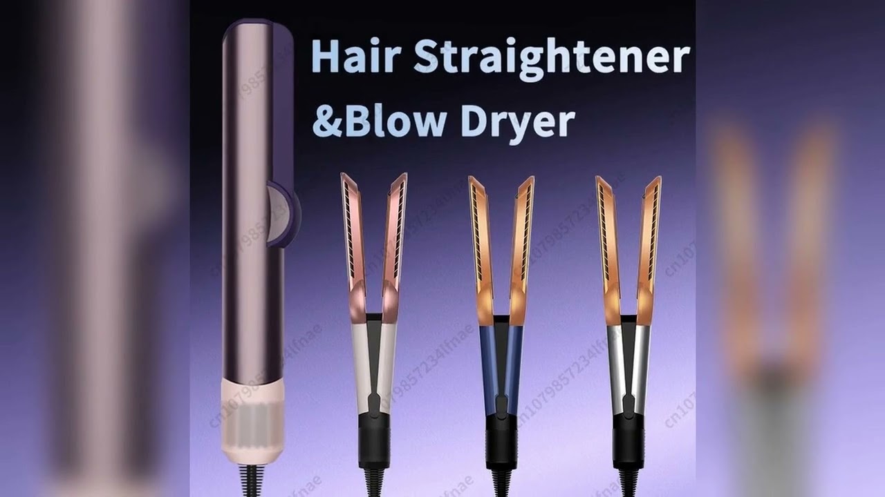 A must-have product! 2 IN 1 Professional Hair Straightener & Hair Dryer Heat-Up Hair Flat Iron Neg