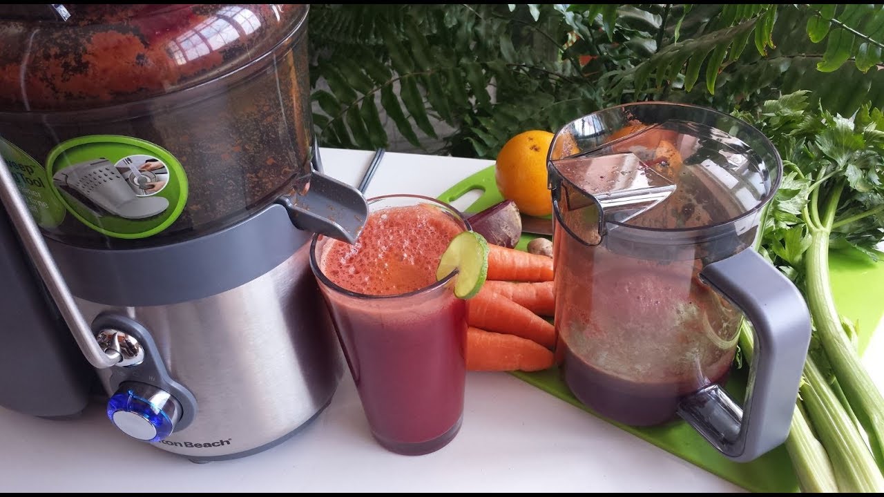 Probando el funcionamiento del extractor de jugos Hamilton Beach 67850 -  YouTube
