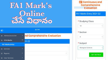 FA1 MARKS ENTRY PROCESS   2021 22
