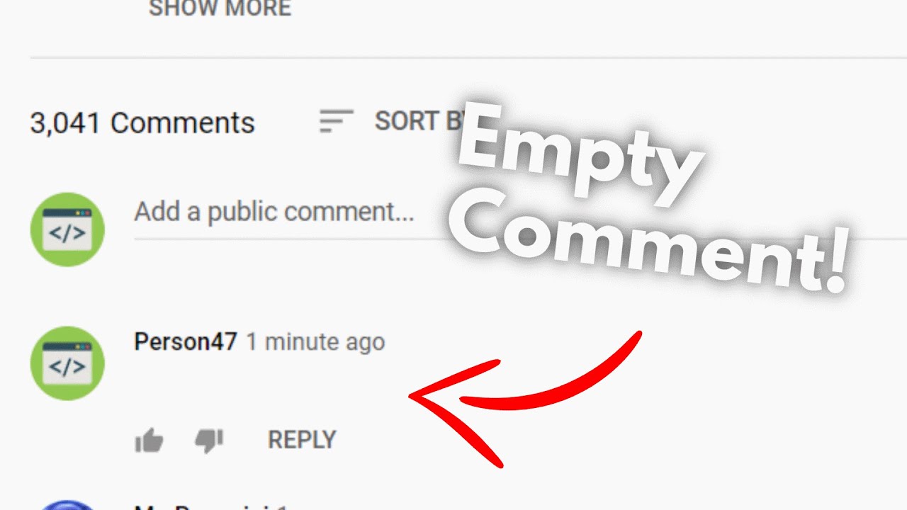How To Type A Blank Comment In Youtube!