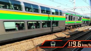 【10両でも速い!!】110km/h超限定 速度付き!E231系 E233系 高速通過10連発