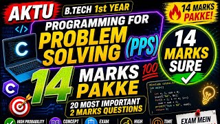 AKTU PPS 2 marks  Important Questions 🔥 | 14 Marks Pakke ✅ | Top 20 Questions | B.Tech 1st Yea