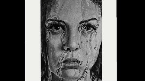 wet face Drawing / hyperrealistic sketch