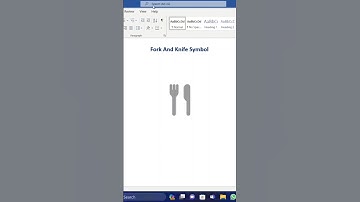 Fork and Knife Symbol in MS Word || How to insert Fork and Knife Symbol  #msword #symbol #forkknife
