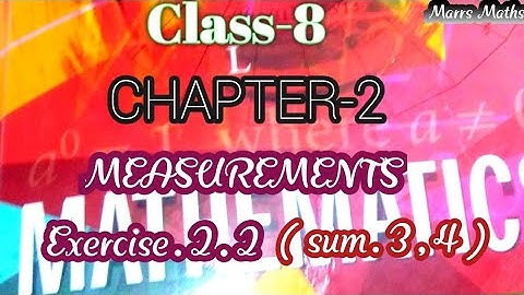 tn class 8 Maths chapter 2 Measurements|exercise 2.2/sums.3,4/Marrs Maths