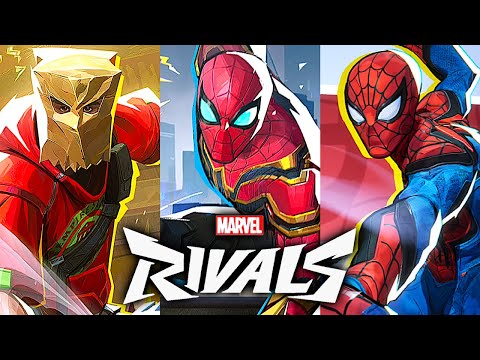 Marvel Rivals - All Spider-Man Abilities, Skins, Emotes, Intros & MVP Animations (4K 60FPS)
