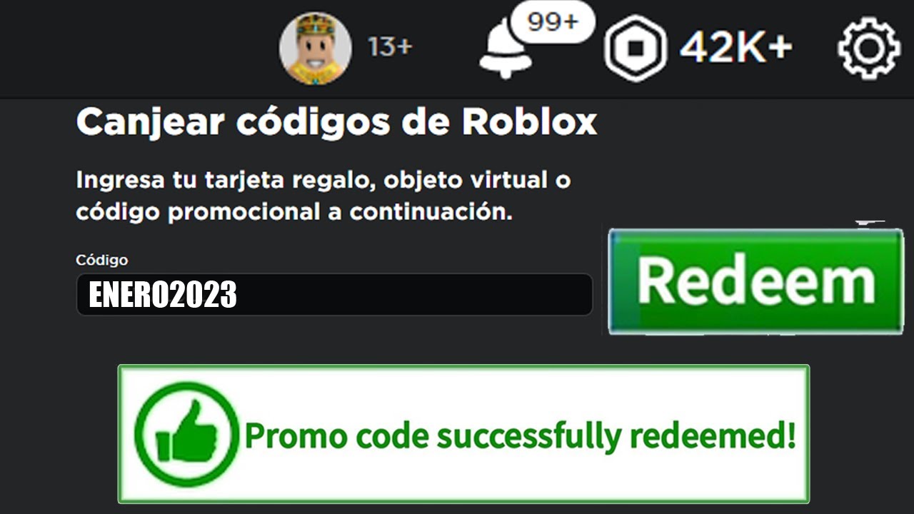 2023* ¡TODOS LOS CÓDIGOS (PROMOCODES) ACTIVOS DE ROBLOX! ENERO