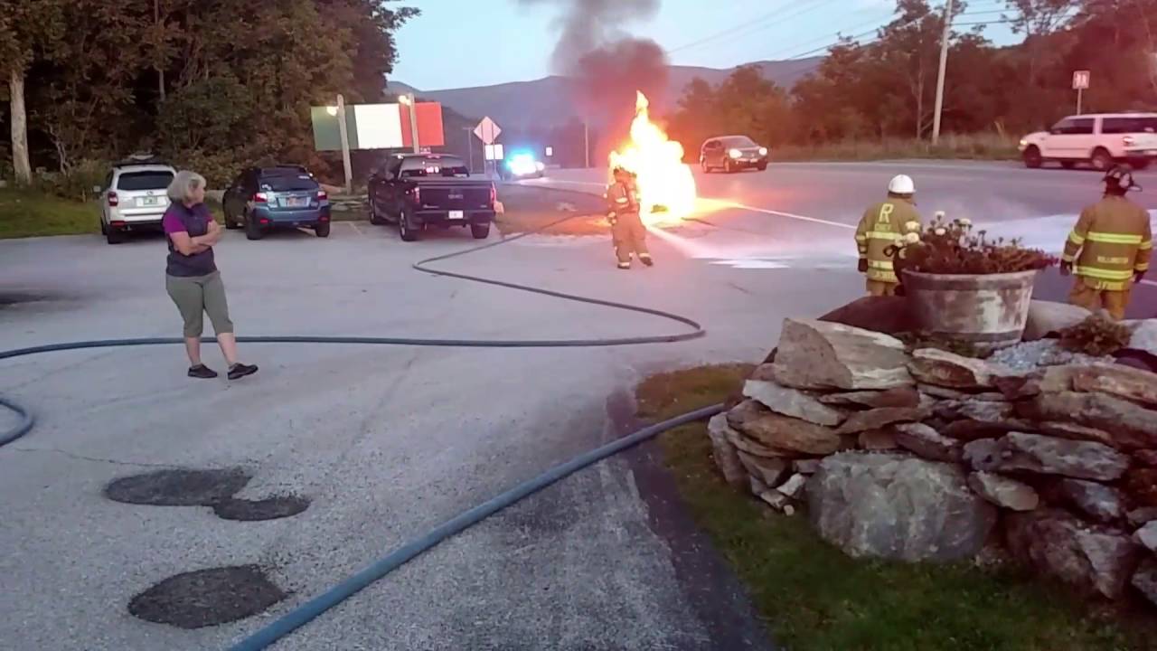 Killington Fire Battles Burning Car YouTube