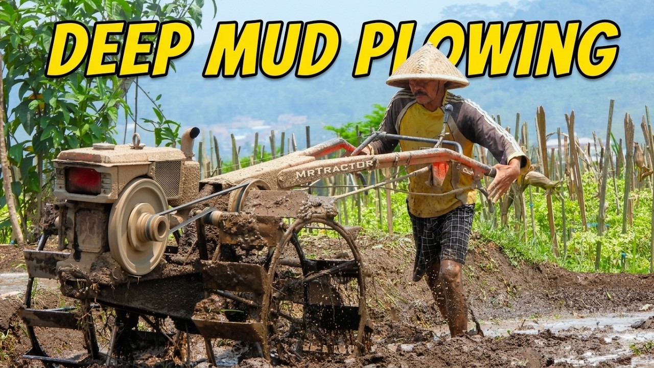 Manual Measuring Rice Field UNBELIEVABLE! How to Level a Muddy Rice Field with a Hand Tractor - YouTube