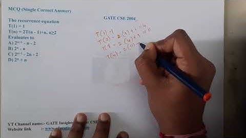 GATE CSE 2004 Q ||Algorithms || GATE Insights Version: CSE