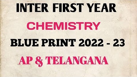 INTER FIRST YEAR CHEMISTRY BLUE PRINT 2023 AP TS
