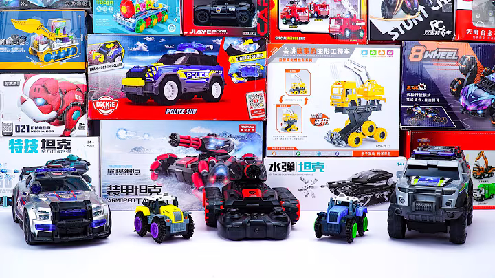 Unboxing RC Dickie Toys Street Force Police Car, RC Water Bomb Tank, Dickie Toys Police SUV