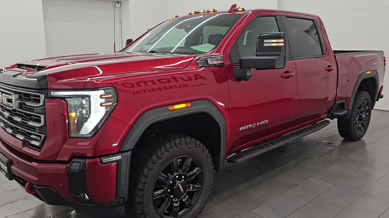 Thumbnail for 2025 GMC SIERRA 2500 AT4 PREMIUM PLUS DURAMAX DIESEL VOLCANIC RED 4K WALKAROUND
