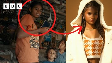 Het 16-jarige supermodel woont in de sloppenwijken van Mumbai - BBC