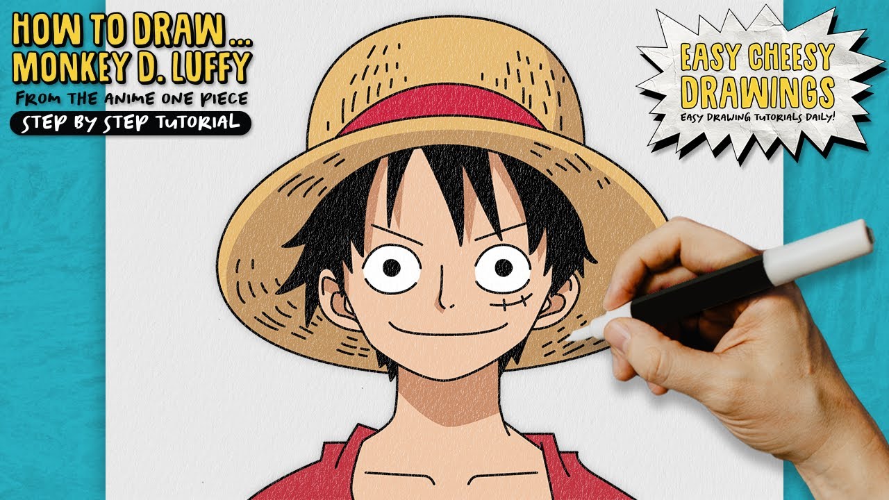 How to Draw Monkey D. Luffy from One Piece - Really Easy Drawing Tutorial