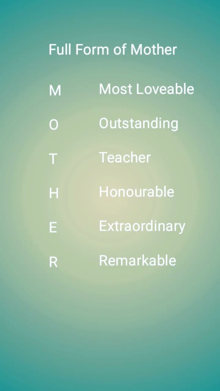 Full Form Of Mother In English viral YouTube Full Form Of Mother In English viral YouTube