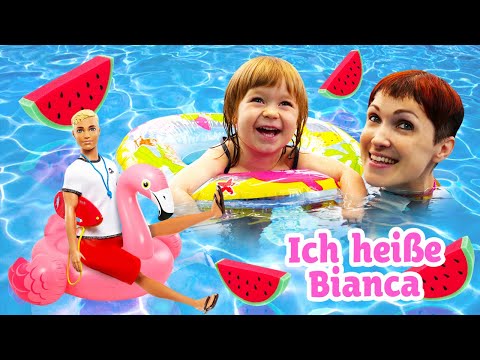 Ich heiße Bianca - Bianca spielt im Pool - Spielzeug Video für Kinder