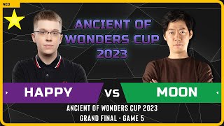 WC3 - [UD] Happy vs Moon [NE] - GRAND FINAL - Game 5 - Ancient of Wonders Cup 2023