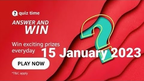 Amazon Daily Quiz Time | 15 January 2023 | Rs.5000 | Today Answers | Amazon Pay Balance | Answers