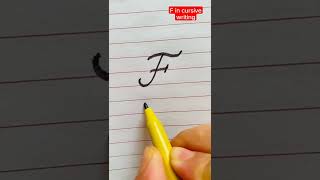 Letter F in cursive writing calligraphy cursivewriting