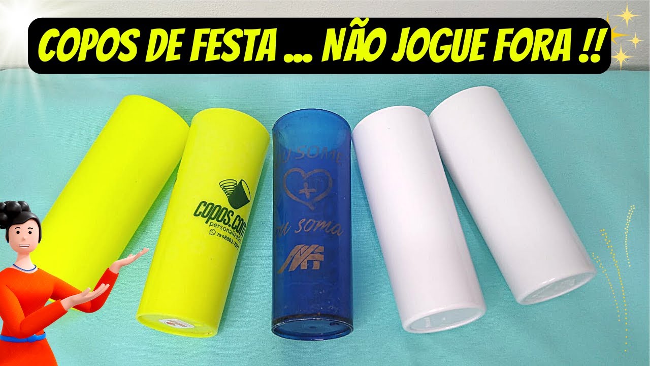 Porta Talheres Feito Com Copos de Festa - Ideia Para Decorar sua Cozinha
