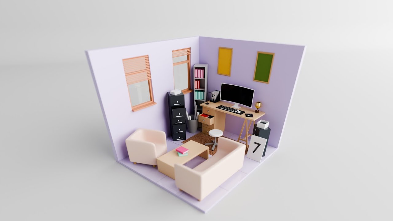 3d Office room in Blender || Part 1