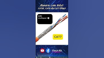 เลือกสาย LAN  ยังไง? CAT5E , CAT6 หรือ CAT7ดีที่สุด? #shortsvideo #shorts #short #เทคโนโลยี #network