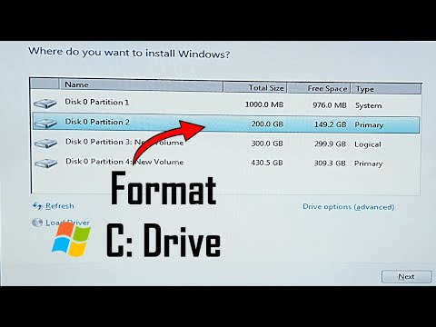 How to format c drive in windows 7