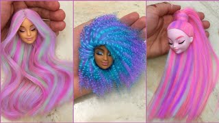 Barbie Doll Makeover Transformation ~ DIY Miniature Ideas for Barbie / Wig, Dress, Faceup, and More!